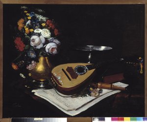 Natureza morta com bandolim Pintura de Paul Joret (século XIX) Século XIX Menção obrigatória: Fundação da coleção a respeito de Provence, Marselha de Paul Joret