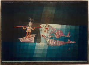 Cena de batalha do cômico fantástico Opera The Seafarer, 1923. de Paul Klee