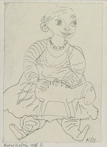 Criança com um brinquedo de Paul Klee