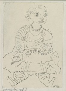 Criança com um brinquedo, 1908 de Paul Klee