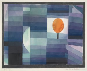 O mensageiro do outono (gradação verde - roxa com sotaque laranja). 1922 de Paul Klee