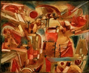 Paisagem rochosa (com palmeiras e abetos) de Paul Klee