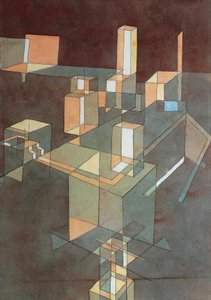 Cidade italiana por Paul Klee (1879-1940), aguarela sobre papel Ingres, 34x23 cm de Paul Klee