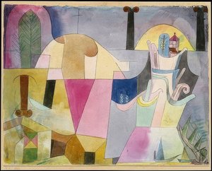 Paisagem com pilares pretos. 1919 de Paul Klee