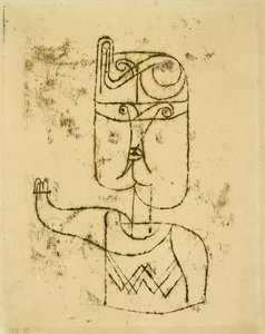 Mathematisches Bildnis. 1919 (desenho de transferência de óleo sobre papel, montado sobre cartão) de Paul Klee