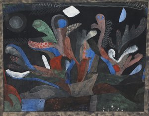 Imagem de um jardim em cores escuras Dunkelbuntes Gartenbild, 1923 de Paul Klee