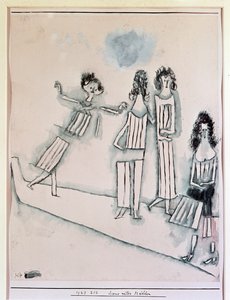 Cena com raparigas (Desenho, século XX) de Paul Klee