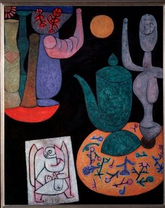 Natureza morta sobre fundo preto - Pintura de Paul Klee