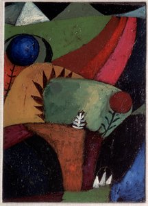 Três campainhas azuis - Pintura de Paul Klee