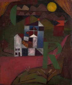 Villa R. Casa à beira da estrada, 1919. de Paul Klee