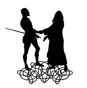 Fausto e Mefistófeles (gravura) de Paul Konewka