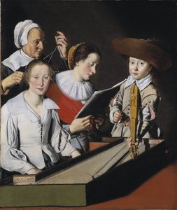 Une fete musicale - Uma festa musical, de La Tarte, Paul (?-1636). Óleo sobre tela. Dimensão: 116x98,8cm. Museu Nacional de Estocolmo de Paul La Tarte