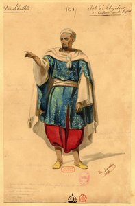 Abaialdos. Figurino para a ópera Dom Sébastien, Rei de Portugal, 1843.