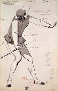 Figurino para um Acrobat em &39;Benvenuto Cellini&39; de Hector Berlioz (1803-69), 1838 (caneta e tinta e papel)