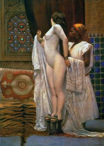 Harem: After the Bath, c.1894 (cor litho) de Paul Louis Bouchard