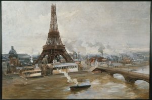 A Torre Eiffel e as obras da Exposição Universal de janeiro de 1889, em 1-1889 (óleo sobre tela)