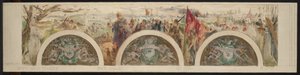 Esboço do hall de entrada do Hôtel de Ville: Paris e as altas épocas; O período galo-Franco de Paul Louis Delance