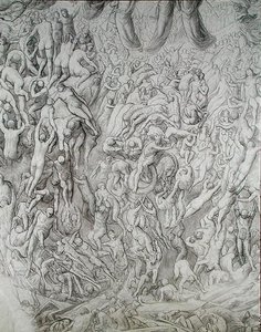 Juízo Final (lápis sobre papel) de Paul Marc Joseph Chenavard