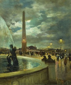 A Praça da Concórdia (óleo sobre cartão) de Paul Marcel Balmigere