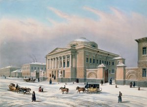 A Casa do Conselho Tutorial em Moscou, impressa por Louis-Pierre-Alphonse Bichebois (1801-50), década de 1840