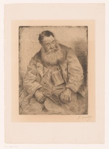 Retrato de um homem sentado com barba de Paul Mathey (signed by artist)