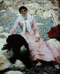 Retrato da mulher do artista na praia (óleo sobre tela)