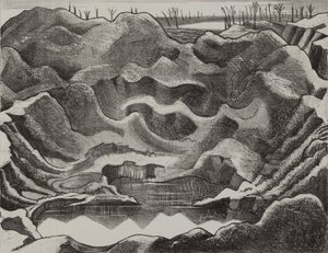A Cratera da Mina, Colina 60, Saliente de Ypres de Paul Nash
