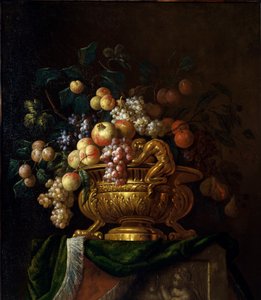 Natureza morta com vaso e granadas. Pintura de Paul Pillement do século XVII. Rouen, Musée des Beaux Arts. de Paul Pillement