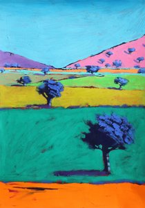 Berrow Down, 2021 (acrílico sobre papel) de Paul Powis