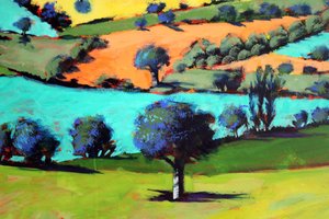 Coombe close up 2 (acrílico a bordo) de Paul Powis
