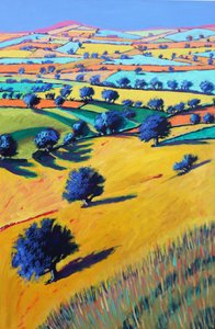 Cotswold Valley, 2021 (acrílico sobre cartão) de Paul Powis