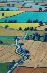Pista no verão (acrílico a bordo) de Paul Powis
