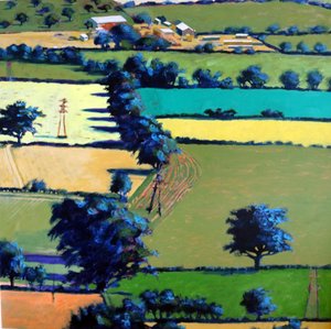 Rumo ao Upton (acrílico a bordo) de Paul Powis