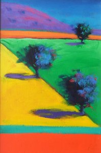 Campo Amarelo (acrílico a bordo) de Paul Powis
