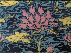 Tecido decorativo com nenúfar de Paul Elie Ranson