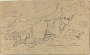 Estudo para "A Leitora Mentira" de Paul Elie Ranson