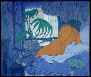 The Blue or Nude Room at the Fan Painting by Paul Ranson (1864-1909) 1891 Sun. 0,45x0,54 m Colecção privada