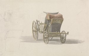 Um treinador com brasão real, c.1764 (lápis e w - c no papel) de Paul Sandby
