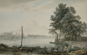 Uma vista da faculdade de Eton do Tamisa, 1779 de Paul Sandby