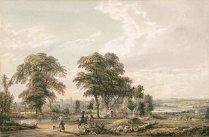 Aproximando Rochester e o Medway de Paul Sandby