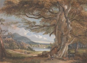 Bridgenorth (cor do corpo, aquarela, giz e grafite no papel) de Paul Sandby