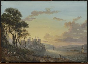 Vista do Castelo de Conway, País de Gales de Paul Sandby