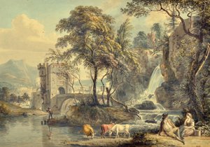 Paisagem com cachoeira de Paul Sandby