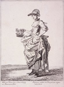 Nosegay e memorando vendedor de livros, Gritos de Londres, 1760 de Paul Sandby