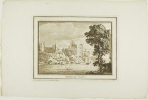 Castelo de Pembroke, de Twelve Views in Aquatinta de desenhos feitos no local em South Wales de Paul Sandby