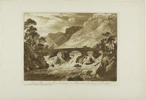 Pont y Pair sobre o rio Conway acima de Llanrwst no condado de Denbigh de Paul Sandby