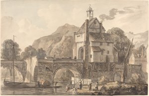 A ponte em Bridgnorth em Shropshire de Paul Sandby