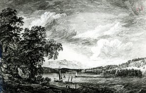 Vista, de, Hudson&39;s, rio, de, Pakepsey de Paul Sandby