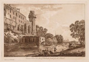 Vistas do Castelo de Warwick: proprietário do Caesars e parte do Castelo de Warwick da ilha de Paul Sandby