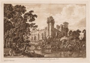 Vistas do castelo de Warwick: parte do castelo de Warwick do sudeste, 1776. de Paul Sandby